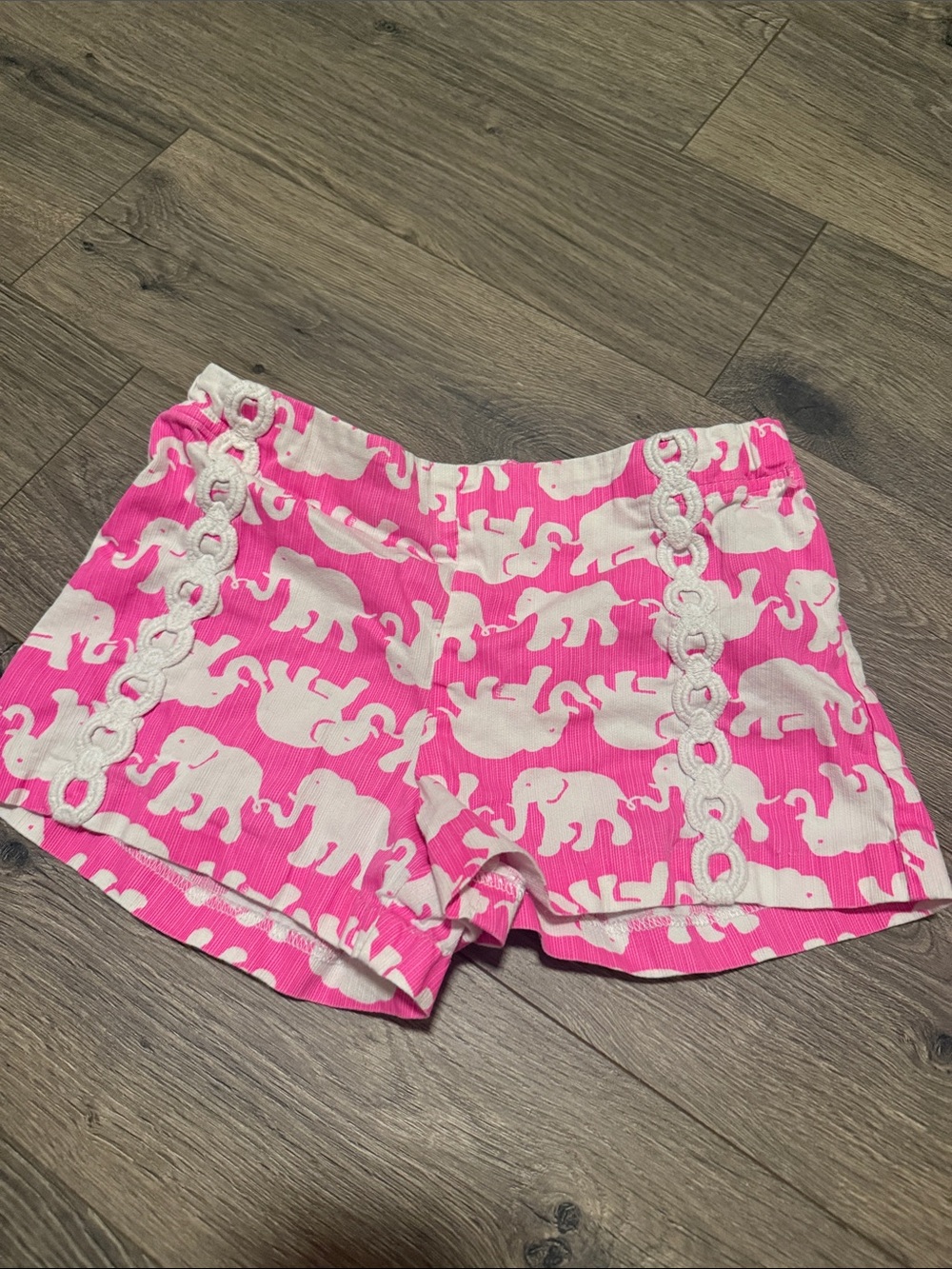 Lilly Pulitzer Pink & White Elephant Print Girls' Shorts